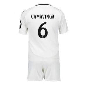 Real Madrid Eduardo Camavinga #6 Domaci Dres za Dječji 2024-25 Kratak Rukavima (+ kratke hlače)